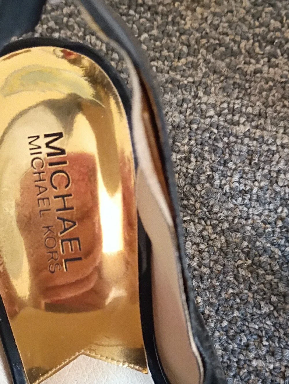 Michael Kors Black Patent Open-Toe Slingback Heels